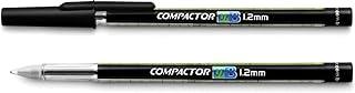 Caneta Esferográfica, Compactor 01726-PT, Preto, 1.2 mm, Pacote de 50
