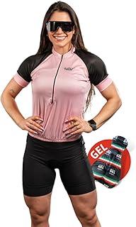 Conjunto de Ciclismo Feminino Camisa Básica e Bermuda em Gel Pedal