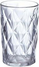 1 Copo de Vidro 350ml Relevo Diamante Copo Avulso Transparente Vidro Resistente Elegante para Água Suco Refrigerante Drinks Mesa Posta - Unidade