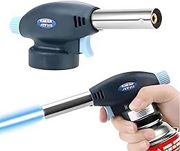 Maçarico Culinário Portátil com Acendimento Automático – Chama Ajustável até 1300°C, Compacto, Seguro e Recarregável com Gás Butano, Ideal para Flambar, Gratinar e Caramelizar