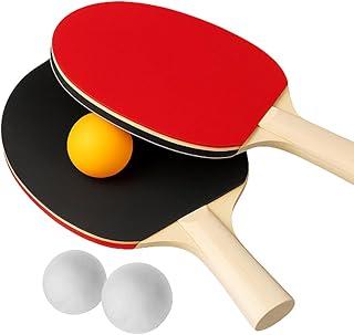 Kit Ping Pong com 2 Raquetes e 3 Bolinhas Tênis de Mesa Iniciantes Crianças Adultos Sem Rede Raquete Semi Profissional
