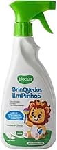 Limpa Brinquedos Bebê – Spray Higienizador Infantil Sem Álcool, Sem Parabenos, Bactericida e Germicida, Vegano, Origem Vegetal, Seguro Para Crianças, Remove Gordura e Manchas em Plástico, Borracha e Madeira | Brinquedos Limpinhos - BioClub com 10.04% de desconto por R$ 31,00 na amazon
