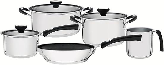 Jogo de Panelas Tramontina Solar Silicone em Aço Inox com Fundo Triplo 5 Peças