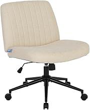 Cadeira Escritório DT3 Dolly, Assento Extra Grande e Largo, Leisure, Penteadeira, Escrivaninha, Ceriticação NR-17, Giratória, com rodinha (Tecido, Beige)