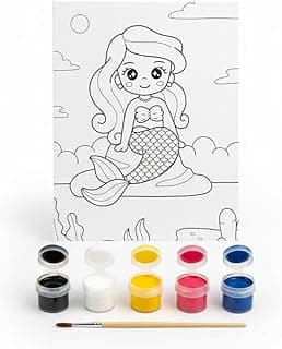 Kit de Pintura Infantil com Tela 20x30cm Tinta Guache e Pincel – Brinquedo Educativo Criativo para Crianças Atividade Artística e Sensorial