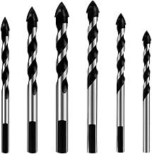 Kit 6 Brocas 4-12mm Multiuso Multimaterial Fura Tudo Vidro Porcelanato Cerâmica Madeira Concreto Multifuncional Corpo em Aço Ponta de Tungstênio
