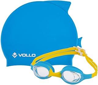 Kit de Nataçao Infantil Óculos Giant Dolphin e Touca de Silicone Vollo