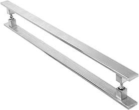 Puxador Inox Escovado Para Porta Pivotante Madeira 1metro