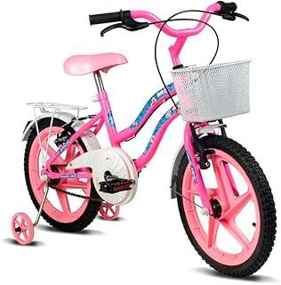 Verden Bicicleta Infantil Amy Aro 16 Rosa e Branca com rodinhas e cestinha