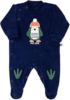 Macacão Bebê Plush Pinguim com Patinhas - Marinho