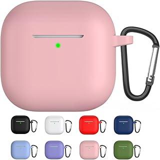 Capa Protetora de Silicone para AirPods 4ª Geração com Mosquetão – Antipoeira, Antiqueda (Rosa)