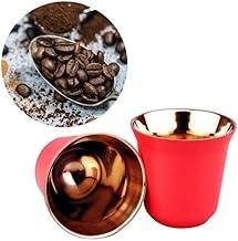 JG 2 COPOS PAREDE DUPLA EXPRESSO INOX VERMELHO 90ML