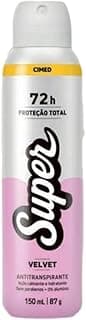 Desodorante Antitranspirante Super 72h Protecao Total Velvet Feminino Acao Calmante e Hidratacao 0% Aluminio Sem Parabenos 150ml Cimed com 13.91% de desconto por R$ 18,14 na amazon