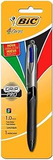 BIC, Caneta Escrita Média Retrátil, 4 Cores Clássicas, Grip Pro, 1 Unidade