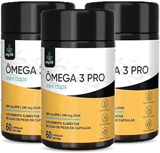 Kit 3x Ômega 3 Pro EPA/DHA, Não deixa Gosto - Versão Mini Cáps, Total 180 softgels