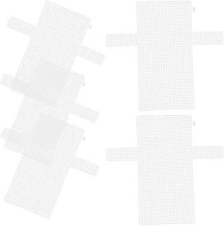 Kit de 5 Folhas de Malha Plástica para Confecção de Bolsas, Tela Quadriculada, Branco
