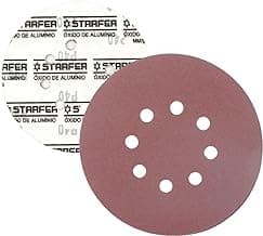 Kit 10 Disco de Lixa Fecho Aderente Pluma Vermelho 180mm Grão 180 - Starfer