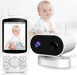 Babá Eletrônica Sem Fio 720p Tela LCD de 2,8" com Zoom Digita, Monitor de Vídeo Sem Wi-Fi, Áudio Bidirecional, Visão Noturna, Sensor de Temperamento e Vela Ninar 127V/220V