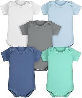 Body Bebê Kit 5 Peças Manga Curta Liso Masculino