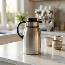 Garrafa Térmica Inox Café Chá Premium com Válvula, 2 Litros, Parede Dupla a Vácuo, Livre de BPA, Aço Inox 304, Sistema Pressione e Sirva, Bico de Precisão