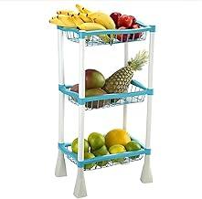 Fruteira Plástica De 3 Andares Com Cestos Empilháveis Para Organização De Frutas Legumes Cozinha e Área Gourmet