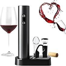 Abridor De Vinho Elétrico a pilha Saca Rolhas Automático 5 em 1 kit portátil com Decanter Cortador de Lacre Tampa a Vácuo e Base/estojo de Armazenamento ideal para presentear espumante adega