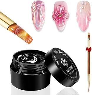 modelones Kit de gel de unhas 3D, gel de escultura 3D com pincéis de arte de unhas para cromo em pó para unhas e strass para bricolage em casa e salão, 9 g sem necessidade de limpeza com 10% de desconto por R$ 35,99 na amazon