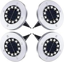Luzes de Chão Solares para Exteriores, Luzes de Jardim Solares Brilhantes de LED com IP65 de Resistência à Água,Sensor de Luz Liga/Desliga Automático Iluminação de 8 a 10 horas(4pcs,Branco)