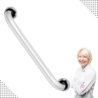 Barra de Apoio Anticorrosiva 80cm em Inox - Segurança para Banheiro e Corredor, Ideal para Idosos e Cadeirantes, Durável