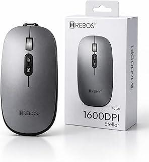 Mouse Sem Fio Bluetooth, Recarregável, Ergonômico, Ultra Fino Bluetooth USB-C DPI Ajustável 1600 Compacto, Silencioso para Notebook, PC, Mac, Trabalho, Escritório, Profissional
