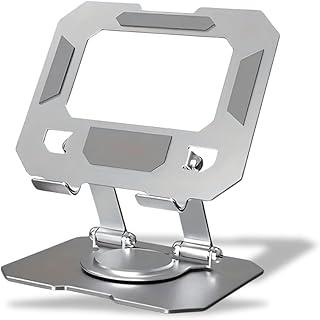 Suporte para Tablet em Metal Resistente Articulado Dobrável Base Rotativa 360º Ajustável Antiderrapante Estável e Portátil Compatível com Dispositivos de 4” a 13” polegadas (Prata)