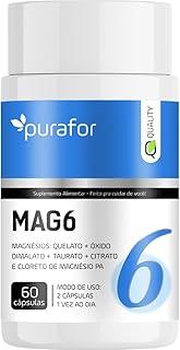 6 Magnésio | Suplemento Magnésio 6em1 | Quelato, Taurato, Dimalato | Alta Absorção | Recuperação e Equilíbrio | 60 Cápsulas