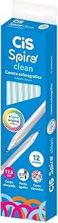 CIS Caneta Esferográfica SPIRO CLEAN Ponta 0.7mm, Azul, Caixa com 12 unidades