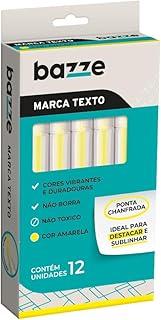 Marca Texto Bazze Amarelo Caixa 12 Unidades