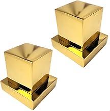SOFTINOX Kit 2 Acabamentos de Registro para Banheiro Quadrado em Metal Dourado Gold – Registro Padrão Deca, Compatível com Bases 1/2, 3/4 e 1", Luxo Premium com Design Moderno