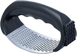 LYOR - Espremedor de Alho em Aço Inox com Amaciante de Carnes Na Alça em Plástico Preto 11cm x 5cm x 7cm