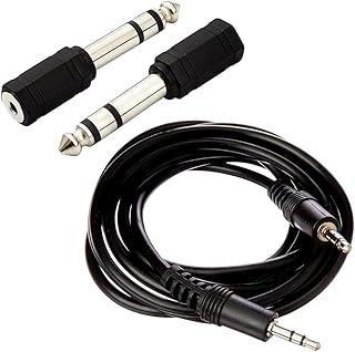Kit MD9 Adaptador P2 Fêmea x P10 Macho + Cabo Audio P2 M/M de 2 Metros