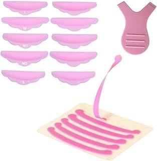 Kit Fitinha Fita Silicone Lash Lifting Reutilizável - Molde Pads Permanente de Cílios 5 Pares - Espátula Escova Pentear Definir