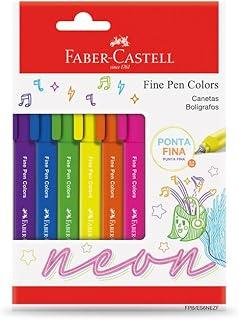 Caneta Ponta Fina, Faber-Castell, Fine Pen Colors, FPB/ES6NEZF, 6 Cores Neon