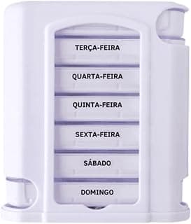 Porta Comprimidos Organizador de Remédios Semanal e Período Branco
