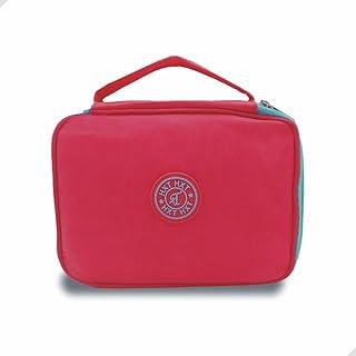 Estojo Grande Box Escolar Neon com 2 compartimentos e Zíper 23x15cm Organizador de Material Escolar com espaço para 100 lápis (Goiaba)