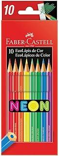 Ecolapis de cor, Faber-Castell, 120410N, cores neon, estojo com 10 cores, Multicor
