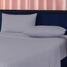 Jogo de Lençol Casal 3 Peças 100% Algodão Fio Penteado Percal 200 Fios - Lençol Confortável & Respirável - Lençol de Hotel Luxuoso - Bolso Fundo, Fácil Ajuste, Extra Macio (Casal, Cinza)