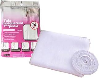 Tela Mosquiteira com Fita Adesiva Proteção Contra Mosquitos Malha Resistente Anti Insetos Tela Mosqueteira (1,3m x 1,5m)