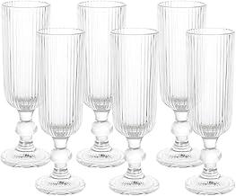 Taça de Champanhe Canelada 140 ml – Conjunto com 6 Peças | Design Cilíndrico Clássico e Sofisticado | Premium Collection