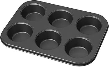 Forma para Cupcake e Pão de Queijo 6 Cavidades em Aço Carbono Antiaderente – Assadeira Resistente para Bolinhos, Muffins e Doces – Distribuição Uniforme de Calor