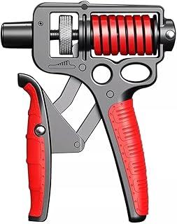 Exercitador de Mão com Mola Ajustável, Fortalecedor de Punho, Cinza e Vermelho