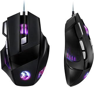 Mouse Gamer 3200 DPI 7D RGB USB com Fio 7 Botões 4 Modos DPI Ergonômico para PC e Notebook Super Rápido Cabo Reforçado