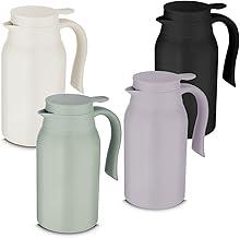 Garrafa De Café Térmica 950ML Em Aço Inoxidável Com Parede Dupla, Com Alça Ergônomica e Tampa Com Sistema Anti-Vazamento Vedado Em Silicone Corta Pingo (Preto)