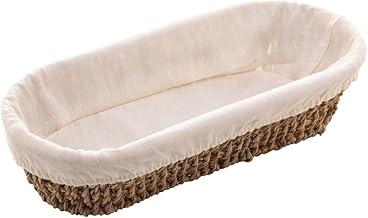 WOLFF - Cesta Oval de Sisal com Forro em Tecido 28cm x 12cm x 6,5cm